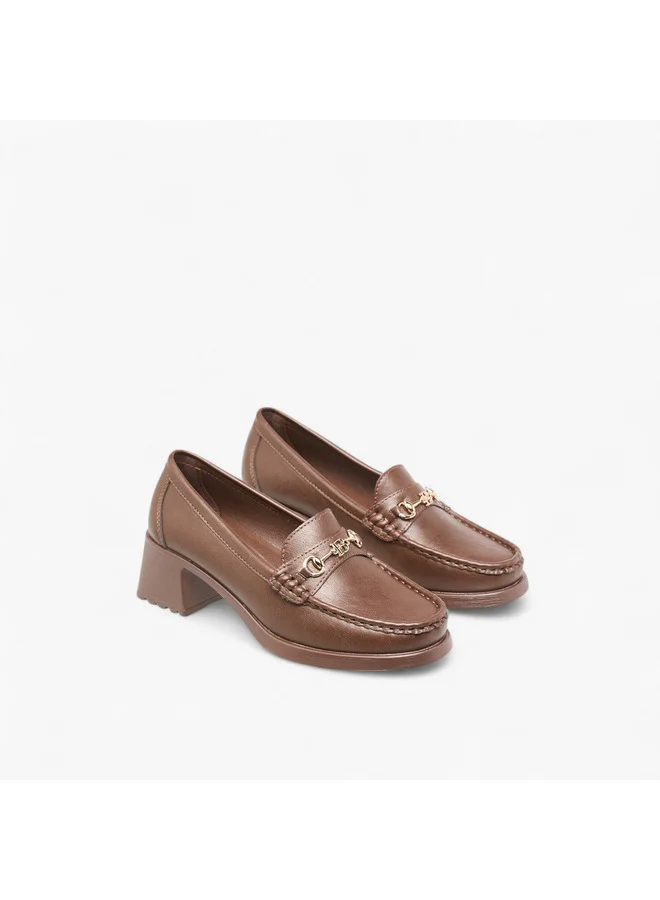 فلورا بيلا من شو إكسبرس Women Metal Accent Slip-On Loafers with Block Heels