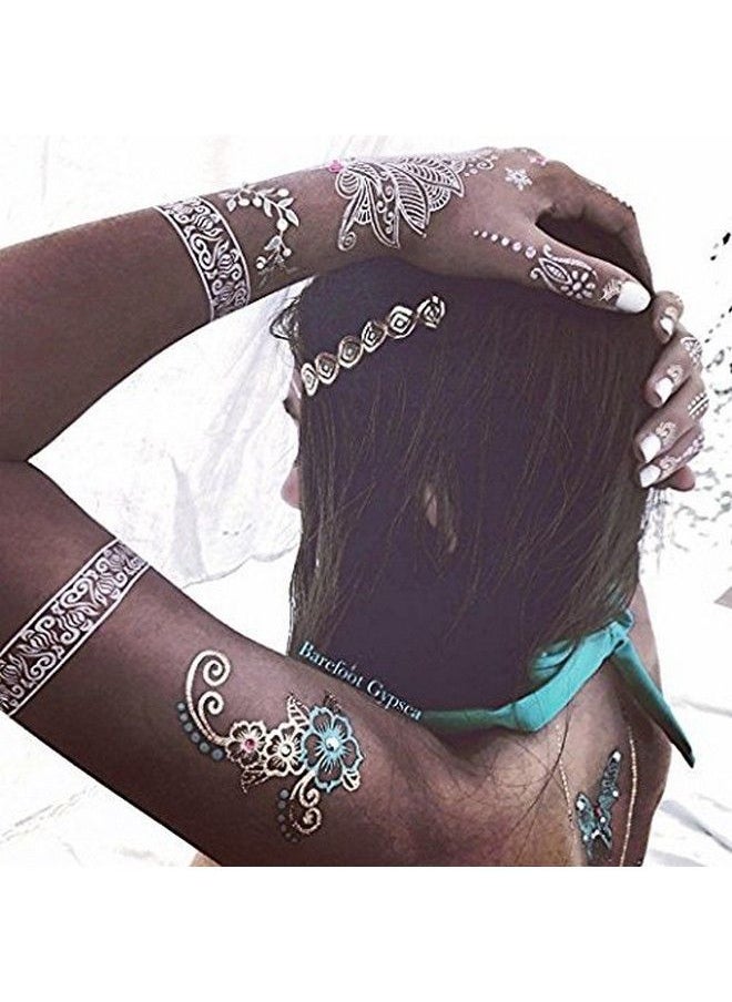 ivana's - Heena Mehandi Tatto Stencil Set For ; Hand ; Body ; Fingure ; Face ; Heena Art Temporary Tatto For Kids Girls & Women Design Niv30 Black M - Image 1