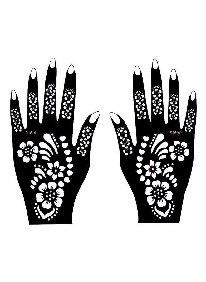 ivana's - Heena Mehandi Tatto Stencil Set For ; Hand ; Body ; Fingure ; Face ; Heena Art Temporary Tatto For Kids Girls & Women Design Niv30 Black M - Image 1