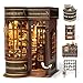 FUNPOLA 3D Wood Puzzle Wizard Wand Book Nook Kit DIY Miniature Bookshelf Insert with LED Light Creative Home Decor Gift for Display Wizard Wand Shop - Image 2
