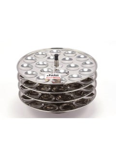 JAIN JAIN Stainless Steel Idli Maker I Mini Idli Maker Set of 4 Plates I Idli Stand for 72 Mini Idlis - Pack of 1, Silver - (Stand Height - 15cm, Width - 20 cm)  - Image 1