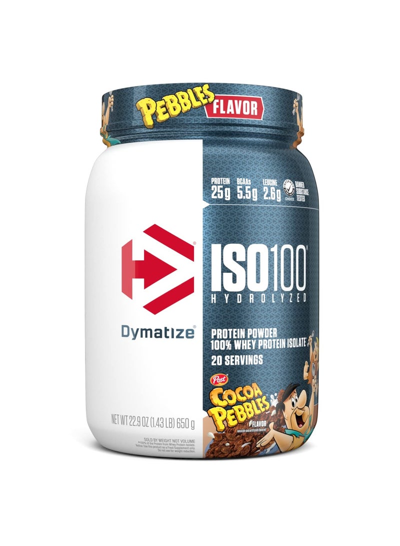 Dymatize Iso 100 Hydrolysed 100% Whey Protein Isolate Cocoa Pebbles Flavor, 20 Servings - Image 1