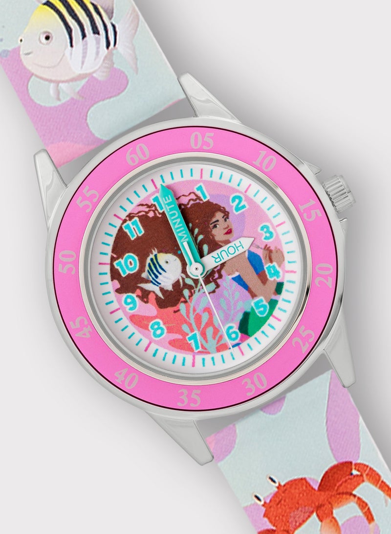Disney Disney The Little Mermaid Silicone Strap Time Teacher Girls Watch - LMM9002  - Image 2