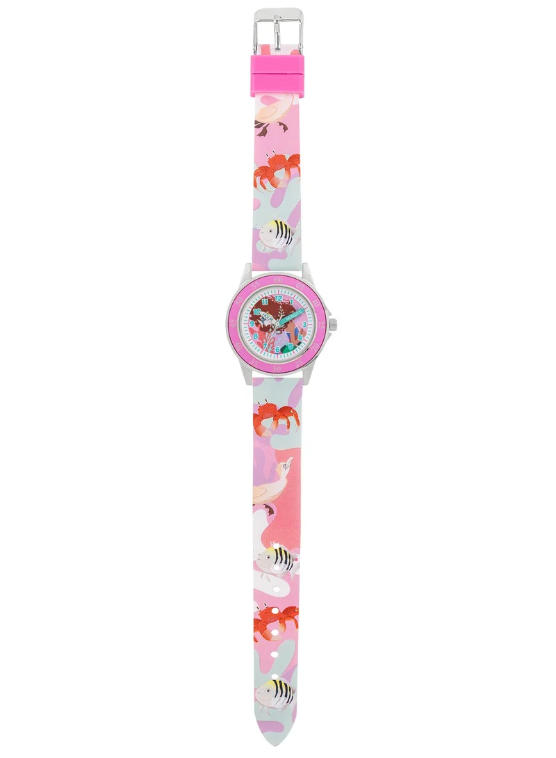 Disney Disney The Little Mermaid Silicone Strap Time Teacher Girls Watch - LMM9002