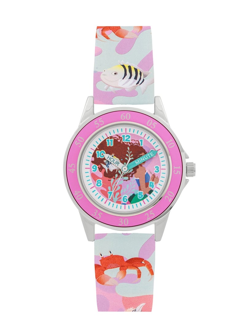 Disney Disney The Little Mermaid Silicone Strap Time Teacher Girls Watch - LMM9002  - Image 1