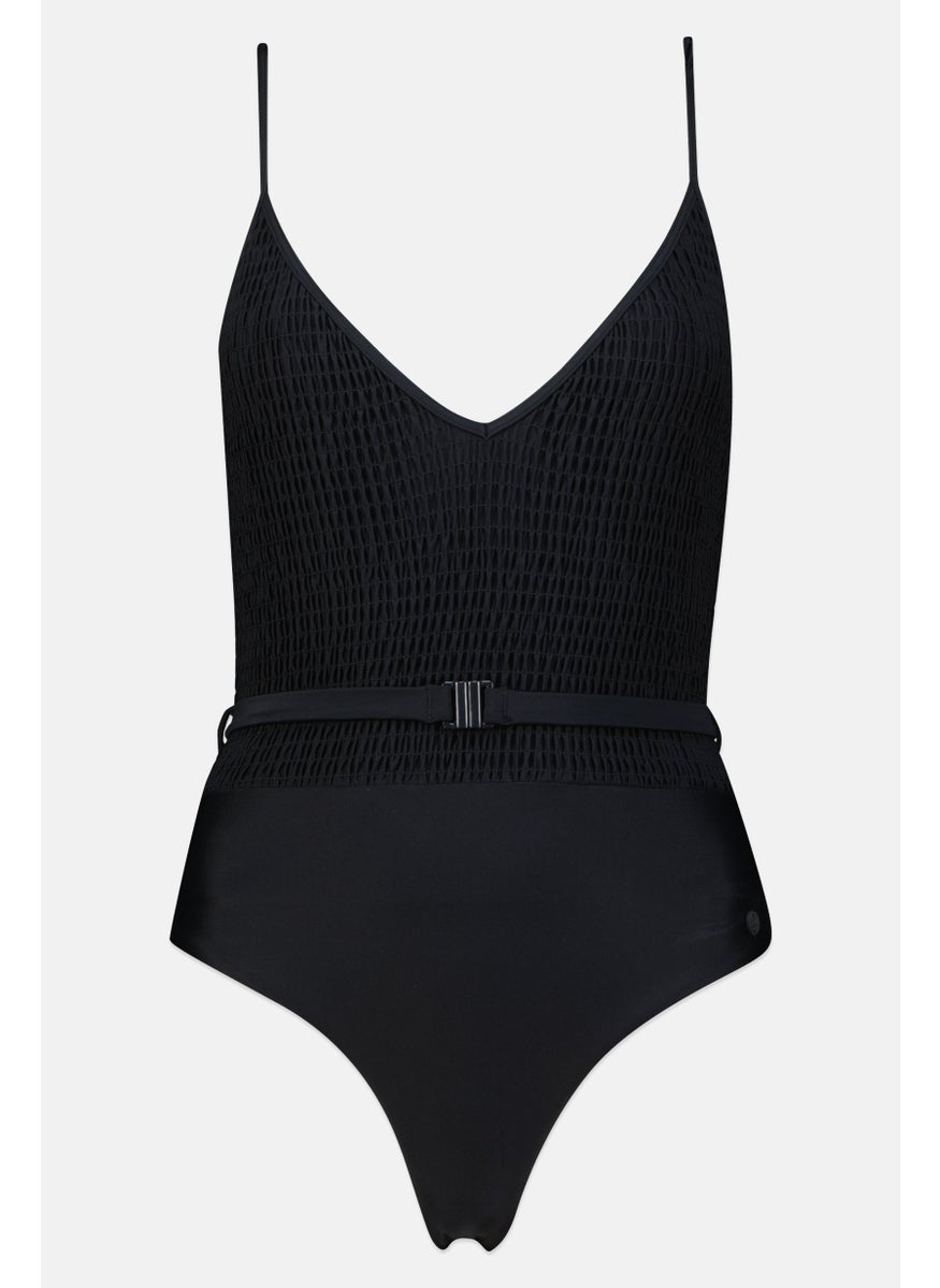 Scotch & Soda Women Non Padded Ruched One Piece, Black  - Image 1