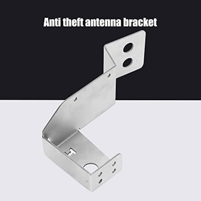 ريحني حامل هوائي سيارة من الفولاذ المقاوم للصدأ لسيارة Pajero V73 V93 V97 حامل هوائي الهاتف المحمول للسيارة للتثبيت على جانب السائق الرئيسي باللون الفضي - Image 3