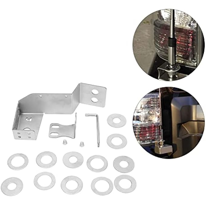 ريحني حامل هوائي سيارة من الفولاذ المقاوم للصدأ لسيارة Pajero V73 V93 V97 حامل هوائي الهاتف المحمول للسيارة للتثبيت على جانب السائق الرئيسي باللون الفضي - Image 4