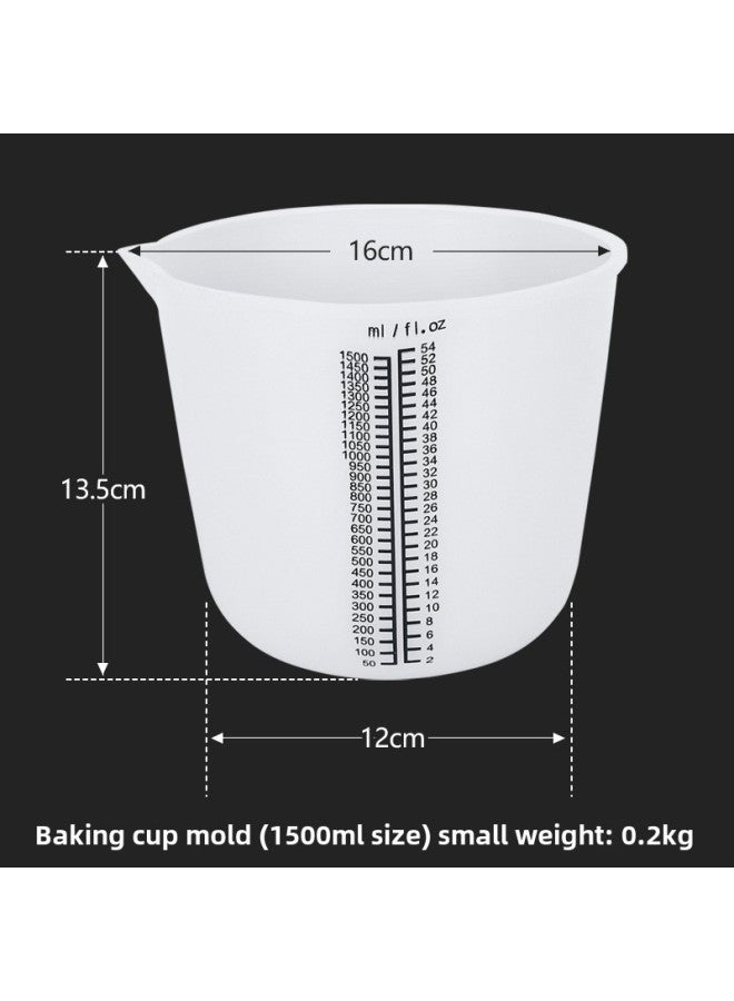 DIY1500 مل 1000 مل مقياس قياس كوب شمعة الجبس قياس كوب قطرة الغراء الطباعة الحرة سيليكون قياس كوب-المواصفات: 1500 مل كوب قياس سيليكون مطبوع - Image 1