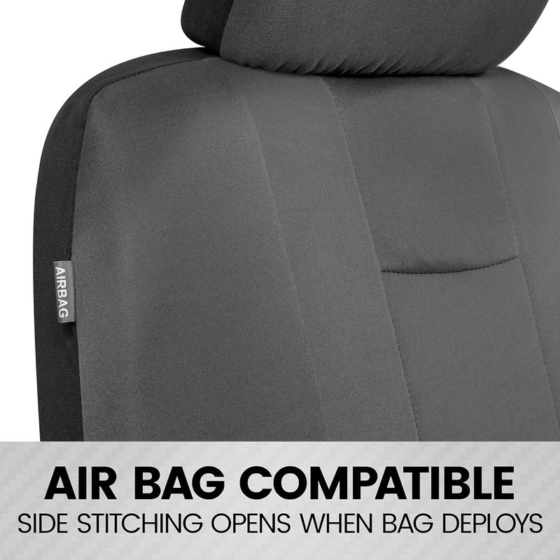 BDK carXS Seat Covers for Cars, Solid Gray Two-Tone Car Seat Covers with Matching Back Seat Cover, Made to Fit Most Auto Truck Van SUV, Interior Car Accessories, Car Seat Cover Full Set - Image 5