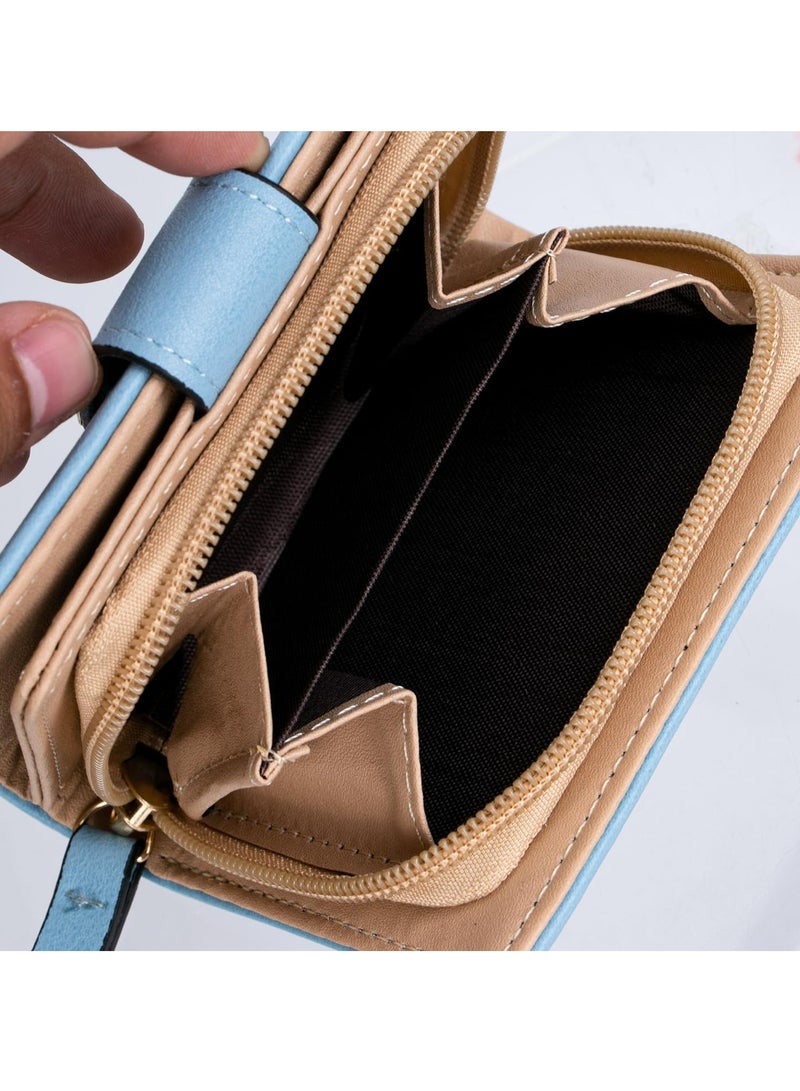 أوزيغالور حقيبة برس للسيدات محفظة للعملات الورقية حقيبة نقود صممت للنساء حاملة لبطاقات الائتمان (الزرقاء) - Image 4