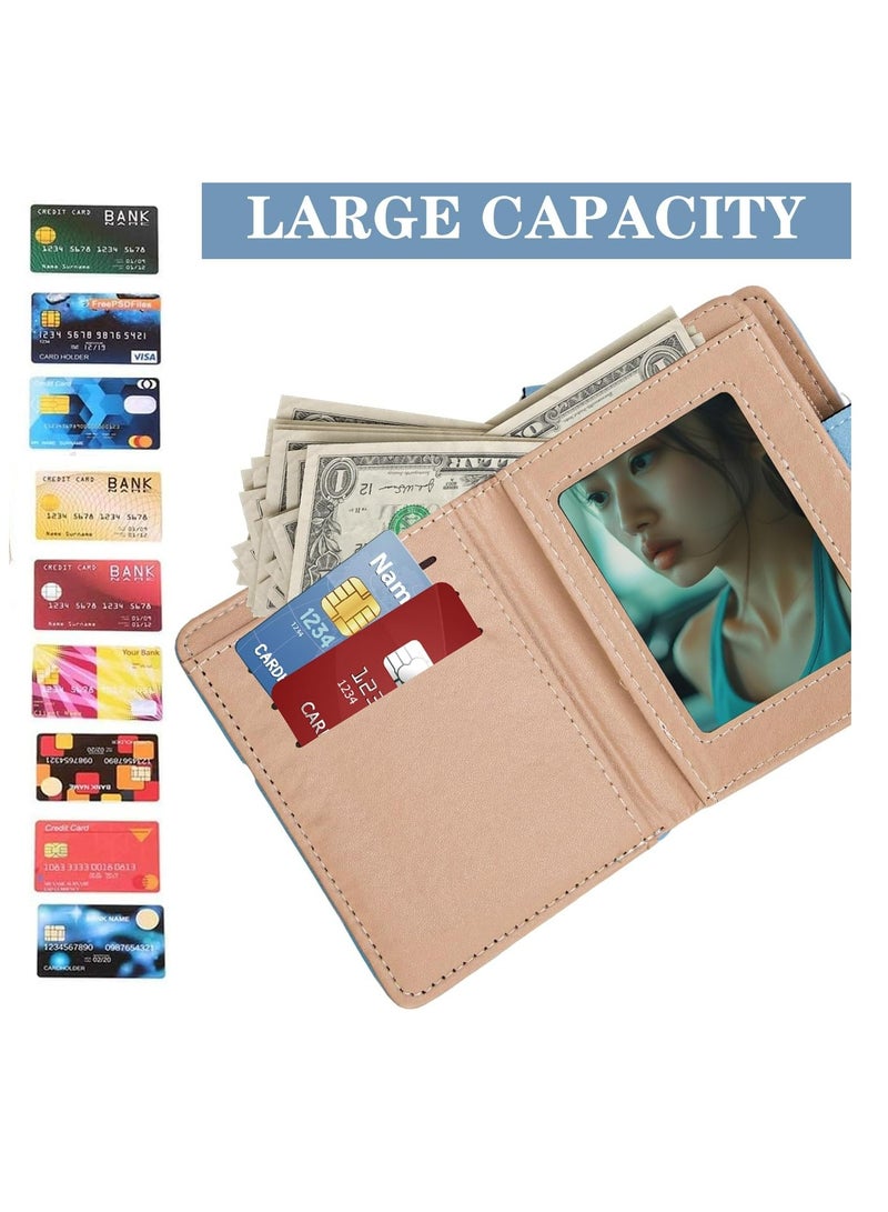 أوزيغالور حقيبة برس للسيدات محفظة للعملات الورقية حقيبة نقود صممت للنساء حاملة لبطاقات الائتمان (الزرقاء) - Image 5