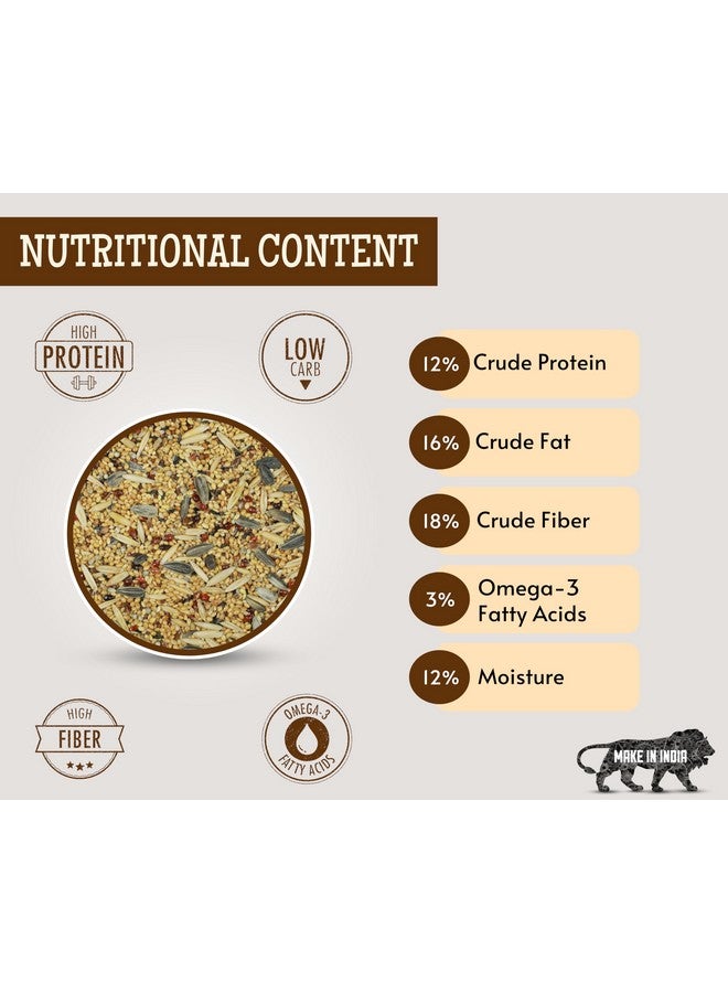 طعام الطيور للعصافير والحمام وجميع الطيور البرية - 1 كجم | مزيج بذور طبيعي وصحي ممتاز، بروسو أصفر، لؤلؤي، نيجر، ذيل الثعلب، ذيل الثعلب الذهبي، بني اللون - Image 3