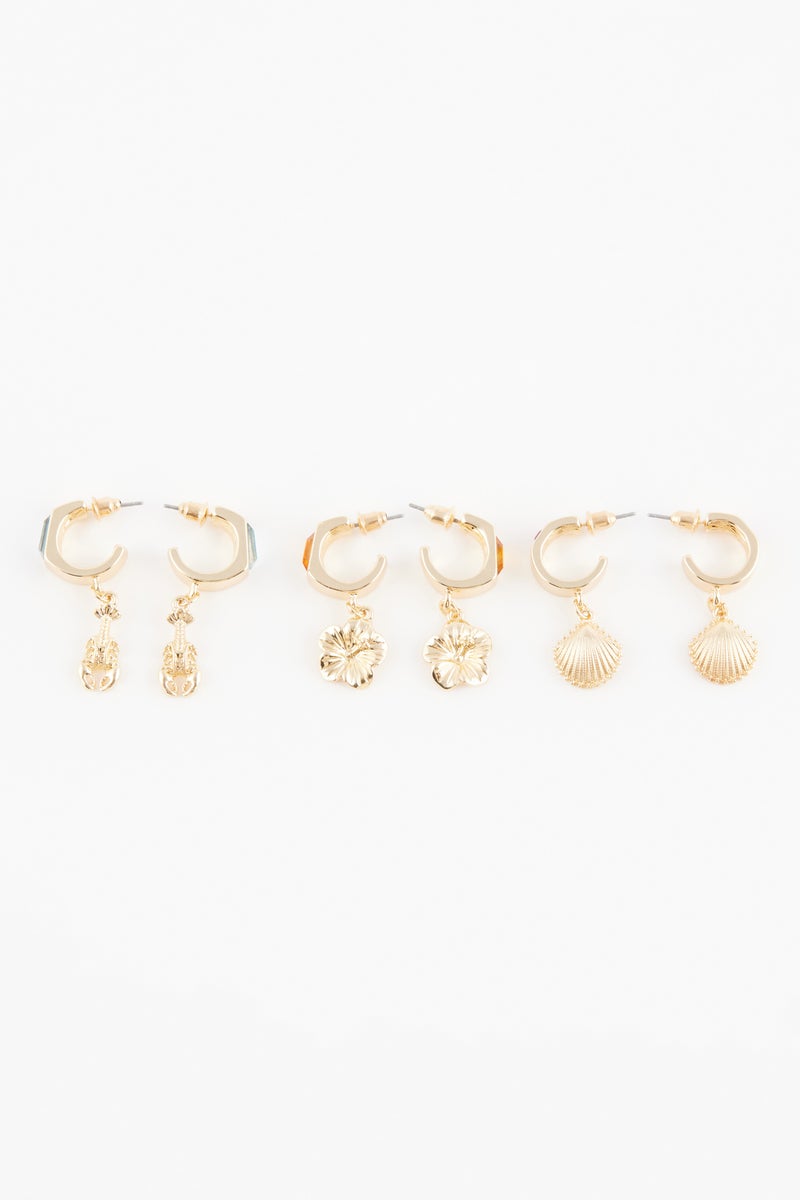 DeFacto Gold Woman Woman 3 Piece Gold Earrings Casual - Image 1