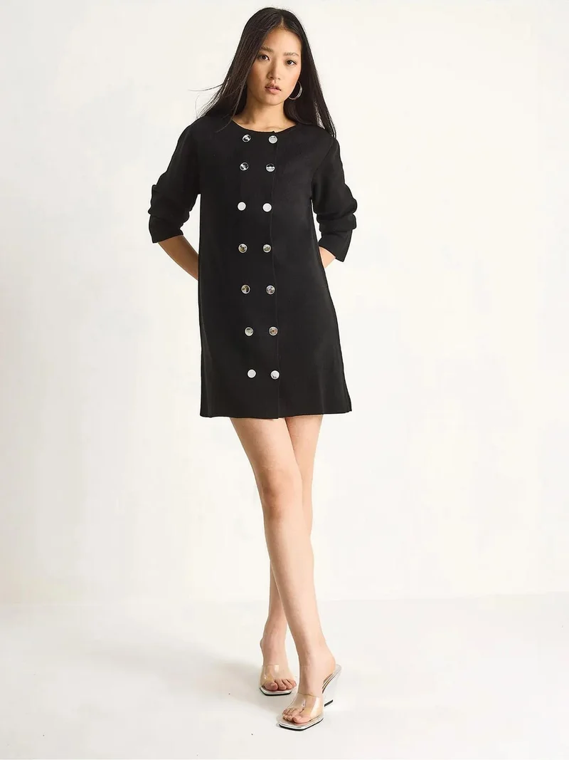 بيانكو لوتشي فستان قصير محبوك من لوتشي بأزرار