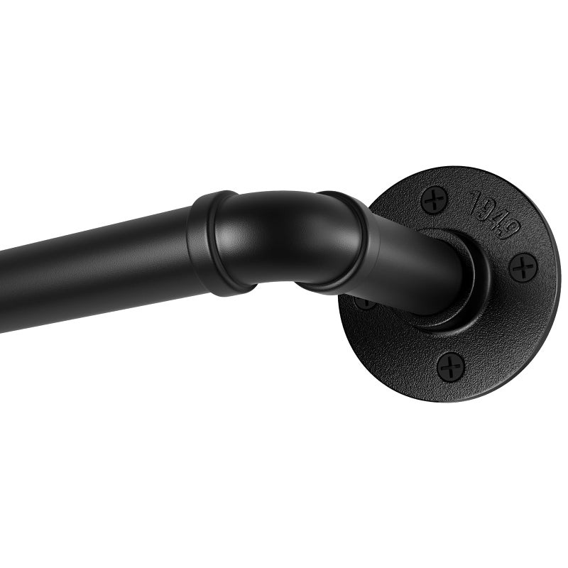 Rose Home Fashion Blackout Industrial Curtain Rods for Windows 1 Inch Pipe Wrap Around IndoorOutdoor Room Divider Curtain Rods 4886 Inch Black