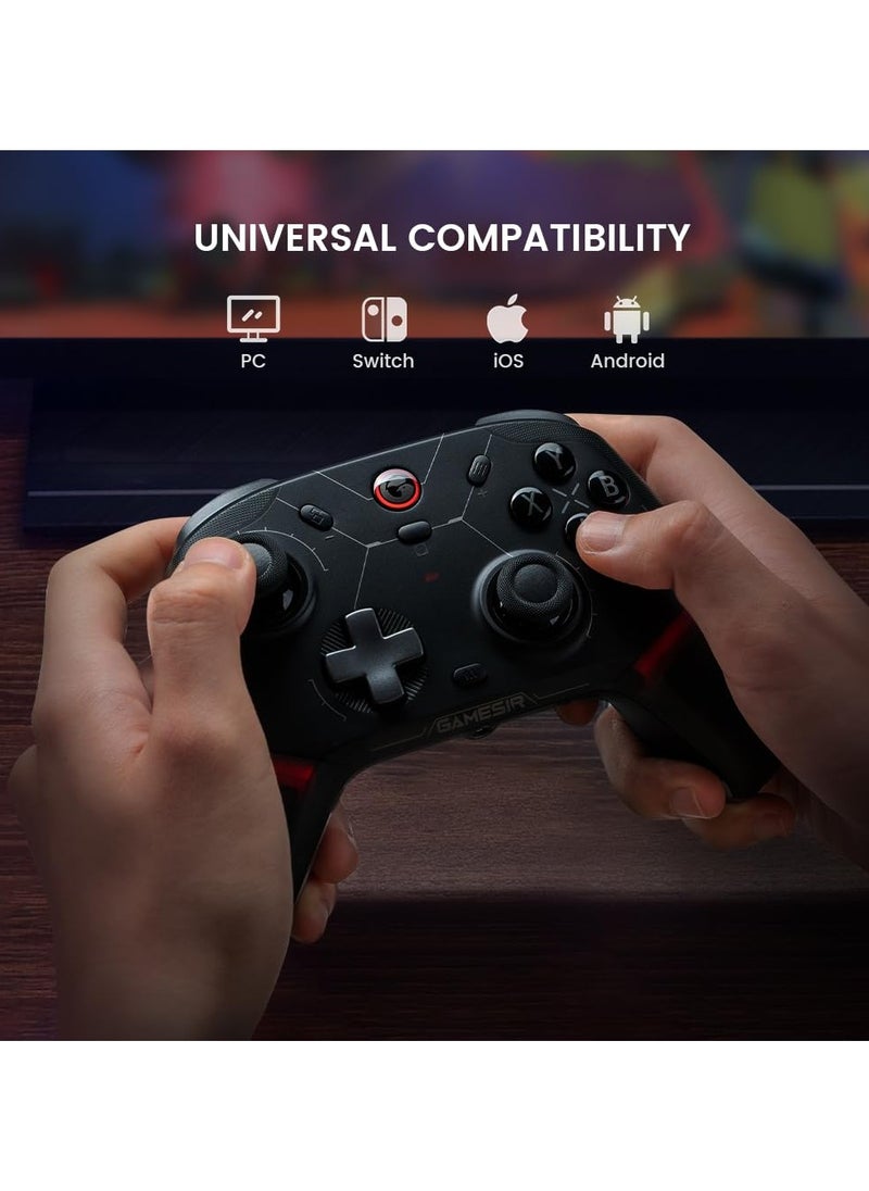 General - وحدة التحكم اللاسلكية الاحترافية GameSir Cyclone 2 لجهاز الكمبيوتر / ستيم / سويتش / أندرويد / آي أو إس مع مصباح RGB وصوت لاسلكي زناد خطي ومفتاح زناد صغير جيروسكوب بستة محاور برج شحن من سبائك الألومنيوم أسود - Image 1