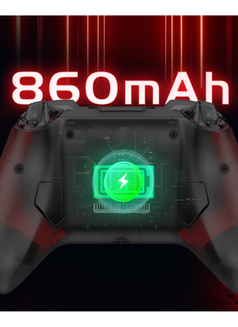 General - وحدة التحكم اللاسلكية الاحترافية GameSir Cyclone 2 لجهاز الكمبيوتر / ستيم / سويتش / أندرويد / آي أو إس مع مصباح RGB وصوت لاسلكي زناد خطي ومفتاح زناد صغير جيروسكوب بستة محاور برج شحن من سبائك الألومنيوم أسود - Image 1