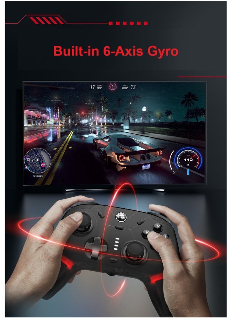 General - وحدة التحكم اللاسلكية الاحترافية GameSir Cyclone 2 لجهاز الكمبيوتر / ستيم / سويتش / أندرويد / آي أو إس مع مصباح RGB وصوت لاسلكي زناد خطي ومفتاح زناد صغير جيروسكوب بستة محاور برج شحن من سبائك الألومنيوم أسود - Image 1