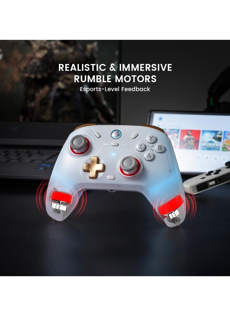 General - وحدة التحكم اللاسلكية الاحترافية GameSir Cyclone 2 لجهاز الكمبيوتر / ستيم / سويتش / أندرويد / آي أو إس مع مصباح RGB وصوت لاسلكي زناد خطي ومفتاح زناد صغير جيروسكوب بستة محاور برج شحن من سبائك الألومنيوم أسود - Image 1