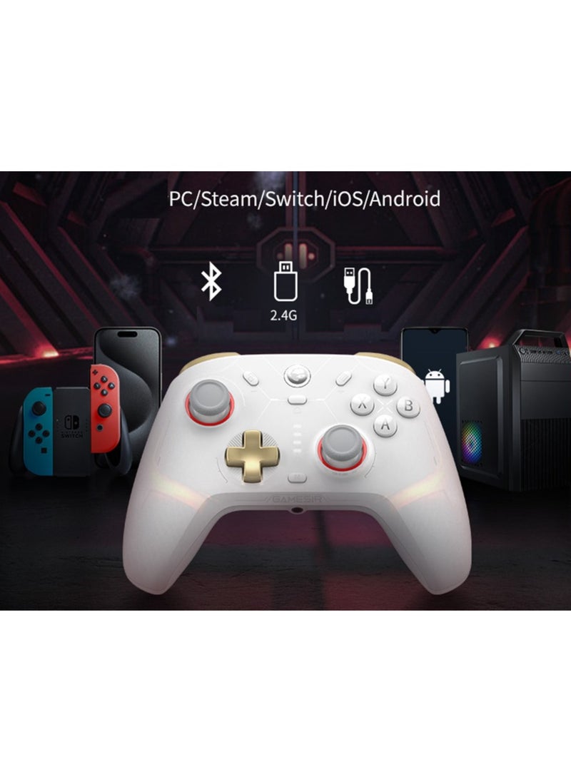 General - وحدة التحكم اللاسلكية الاحترافية GameSir Cyclone 2 لجهاز الكمبيوتر / ستيم / سويتش / أندرويد / آي أو إس مع مصباح RGB وصوت لاسلكي زناد خطي ومفتاح زناد صغير جيروسكوب بستة محاور برج شحن من سبائك الألومنيوم أسود - Image 1