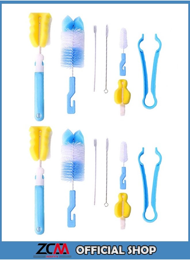 ZCM-HAPPY - 14-Piece Bottle Cleaning Sponge Brush Set – Versatile Brushes for Baby Bottles, Pacifiers, Sports Bottles, Vases & Glassware – Effective & Gentle Cleaning Solution for Baby Feeding Accessories - Image 1