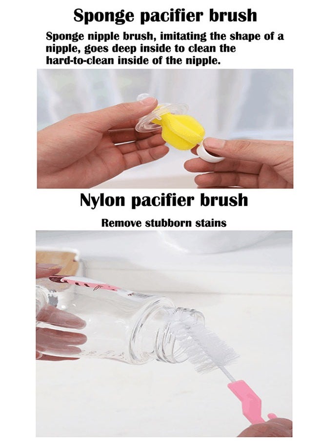 ZCM-HAPPY - 14-Piece Bottle Cleaning Sponge Brush Set – Versatile Brushes for Baby Bottles, Pacifiers, Sports Bottles, Vases & Glassware – Effective & Gentle Cleaning Solution for Baby Feeding Accessories - Image 1