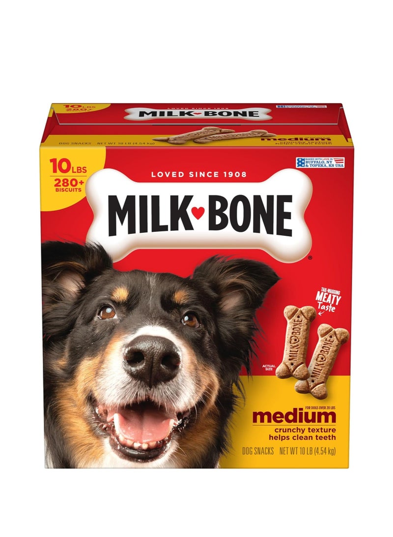 MILK-BONE Milk-Bone Original Dog Treats for Medium Dogs, 10 Pound, Crunchy Biscuit Helps Clean Teeth  - Image 1