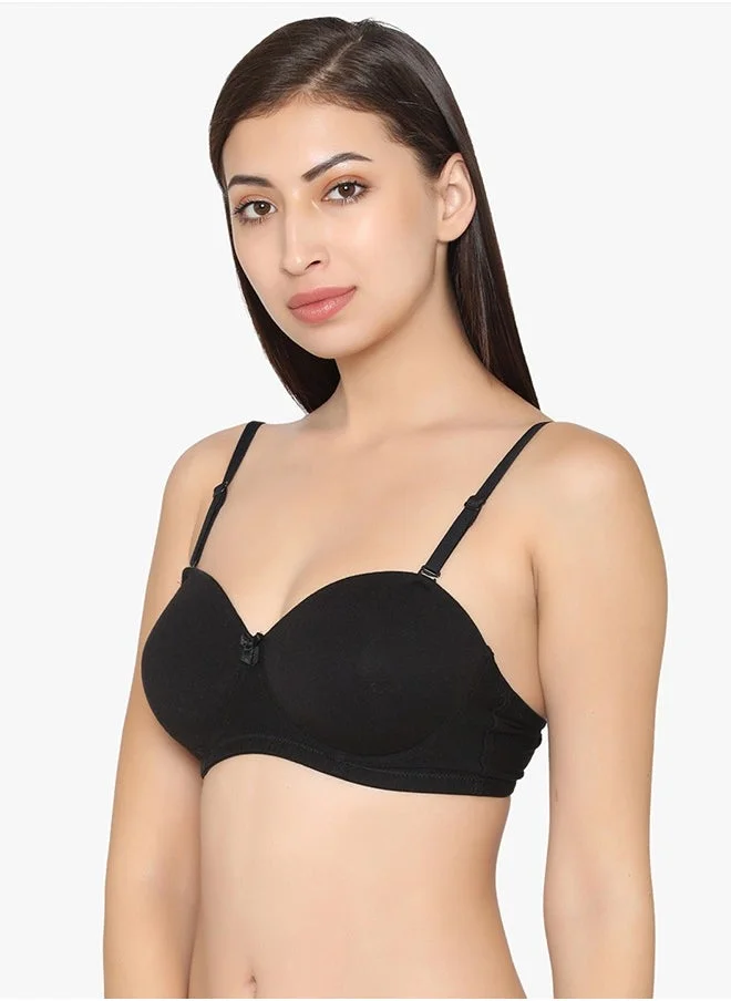 Clovia Clovia Cotton Padded Non-Wired Strapless Balconette T-Shirt Bra