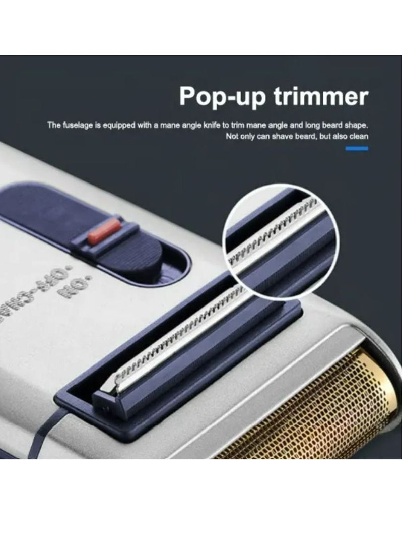 ياندو  ماكينة حلاقة كهربائية قابلة لإعادة الشحن باللون الفضي - Image 4