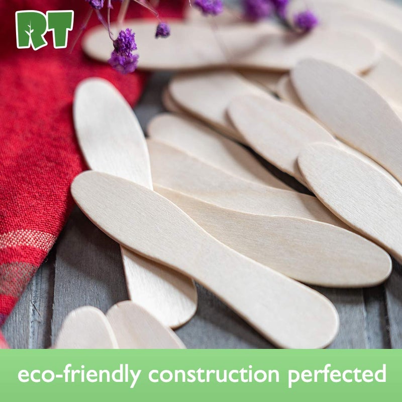 RT-Disposable Wooden Ice Cream Spoon Natural Birch 3 Inches (500 pieces) Individual Packaging Is Safer - Image 5