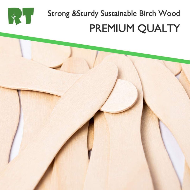 RT-Disposable Wooden Ice Cream Spoon Natural Birch 3 Inches (500 pieces) Individual Packaging Is Safer - Image 4
