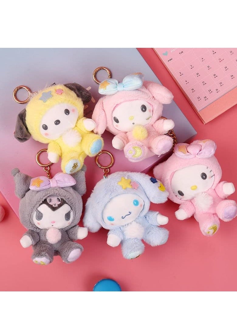 Excefore Plush Keychain, 5 in Plush Toy Doll,  Sanrio Plush Keychain Stuffed Animal Toys Anime Pendant Doll Accessories, Pendant Toy Girls Gift - Image 5