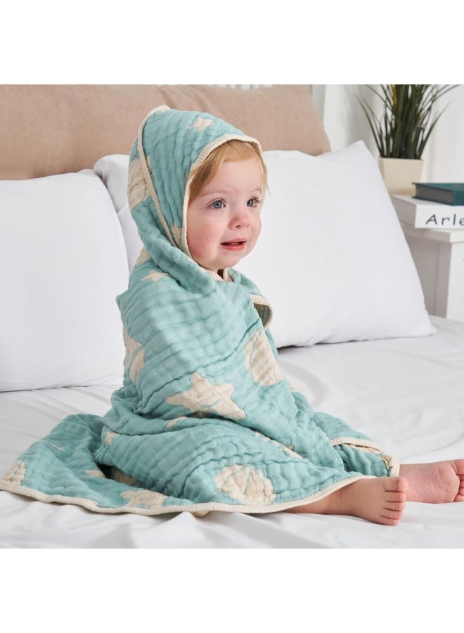 HardNok Ultra-Soft Muslin Baby Hooded Towel - 32 x 32 Inches, Ideal for Bath & Beach, Suitable for Both Boys & Girls from Newborns to Toddlers - Image 1
