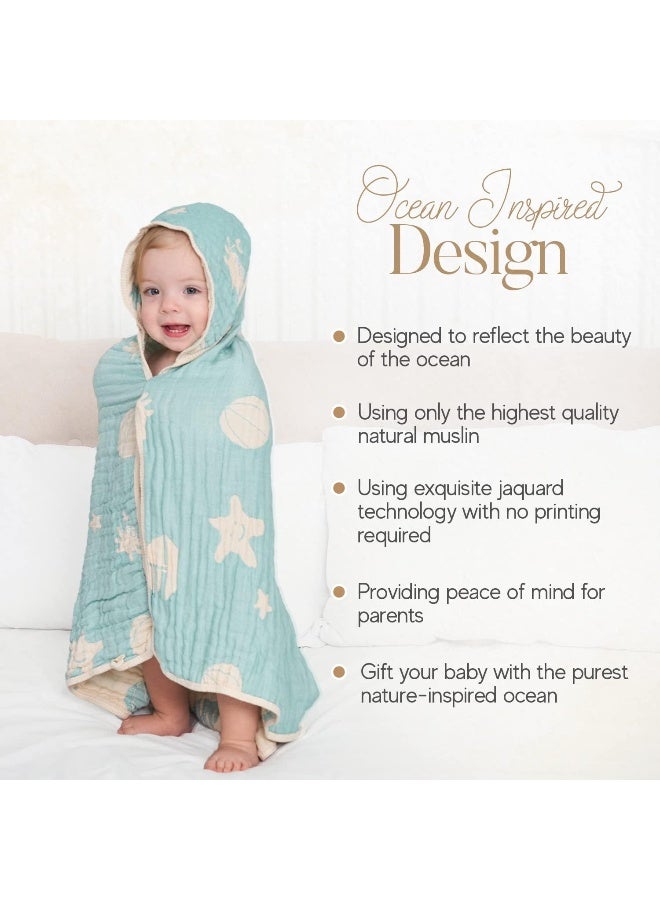 HardNok Ultra-Soft Muslin Baby Hooded Towel - 32 x 32 Inches, Ideal for Bath & Beach, Suitable for Both Boys & Girls from Newborns to Toddlers - Image 2