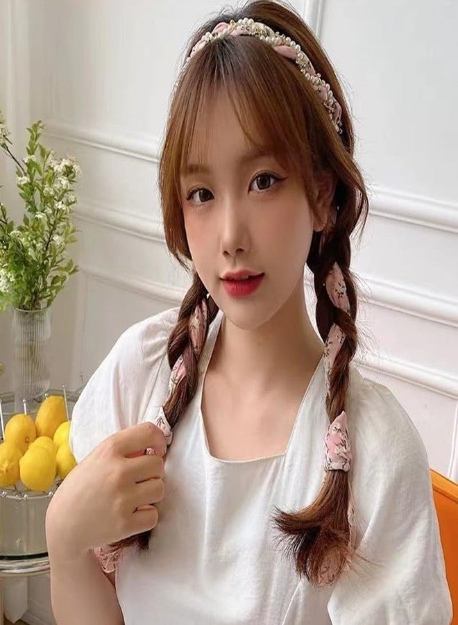Sisadodo Long Ribbon Headband for Women Bow Hair Bands with Pearl Flowers Hairband Headbands Non-Slip Fashion HairScarf Band Ponytail Hairpin Hairclip Hair Accessories Ornaments for Women Dating Proms - Image 3