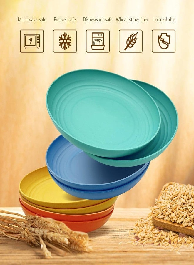 Turbid 8inch/2pcs Wheat Straw Plates Lightweight Unbreakable Dinner Dishes Plates Set Dishwasher & Microwave Safe, Non-Toxin, BPA Free and Healthy for Kids & Adults (Green, 8in/2pcs) - Image 5