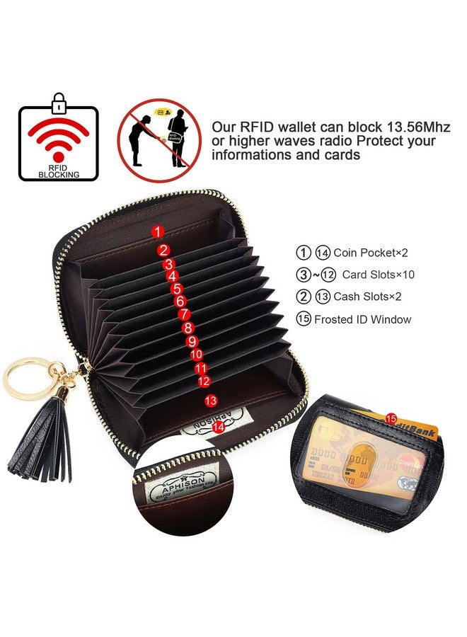 APHISON حامل بطاقات ائتمان RFID حقيبة بسحاب محافظ صغيرة للنساء جلد أسلوب دوار الشمس هدية للفتيات صندوق 1927 أسود - Image 3