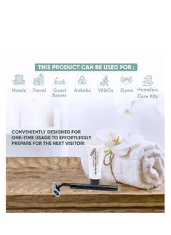 Eco Botanics Bulk Set  Travel Size Shaving Kit Individually Wrapped with Paper Box ( Pack of 50 )  - Image 2