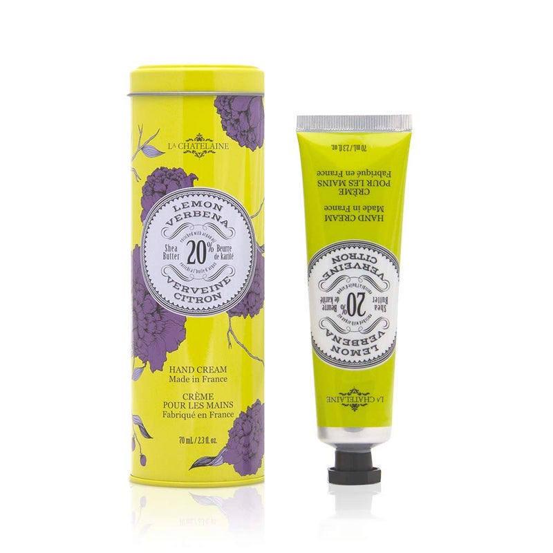 La Chatelaine Shea Butter Hand Cream Made in France Natural and Organic Ingredients 70ml  23 oz Gift Tin Lemon Verbena