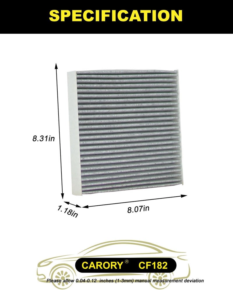 Carory Cabin Air Filter w/Activated Carbon for Honda Accord 2023-2024, Civic 2016-2024, CR-V 2017-2024, Fit 2009-2020, HR-V 2016-2024, Odyssey 2018-2024, Acura MDX, RDX, TLX, Integra and More - Image 2