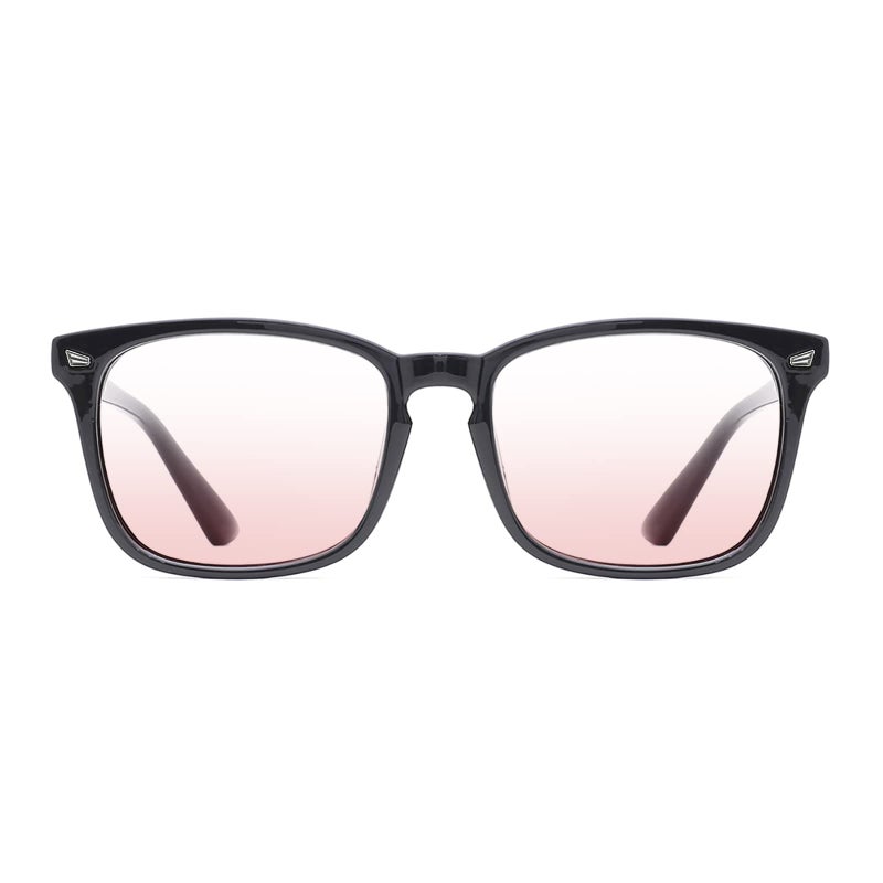 TIJN Blue Light Blocking Glasses for Women Men Clear Frame Square Nerd Eyeglasses Anti Blue Ray Computer Screen Glasses