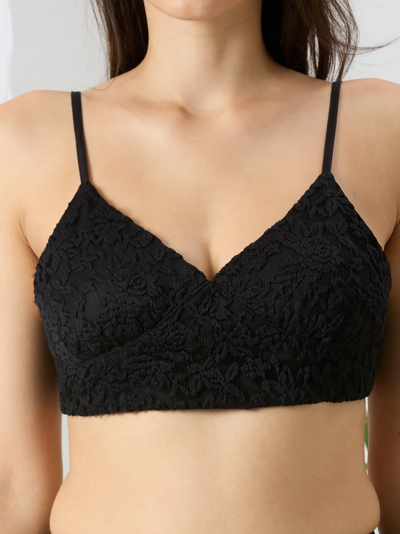 AMMARZO Noir Luxe Modal Satin Co-ord Set with Lace Trim