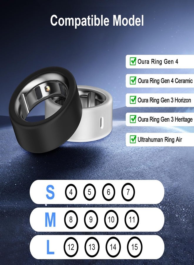 ZOOROO 6-Pack Ultra Slim Cover Compatible with Oura Ring Gen 4/4 Ceramic/Gen 3 Horizon/Heritage/Ultrahuman, Surport Charging, Anti-Scratch Elastic Silicone Rings Protective Accessories Men Women - Image 2