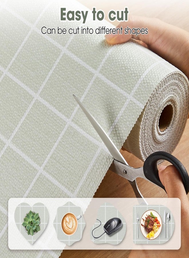ALIUNI Drawer and Shelf Liner, Non-Slip Kitchen Cabinet Liners Non-Adhesive Thick Strong Grip Waterproof Washable Mats Protect Dresser Shelves Cupboard Bathroom Cabinets, Light Green, 18 in X 10 FT - Image 4