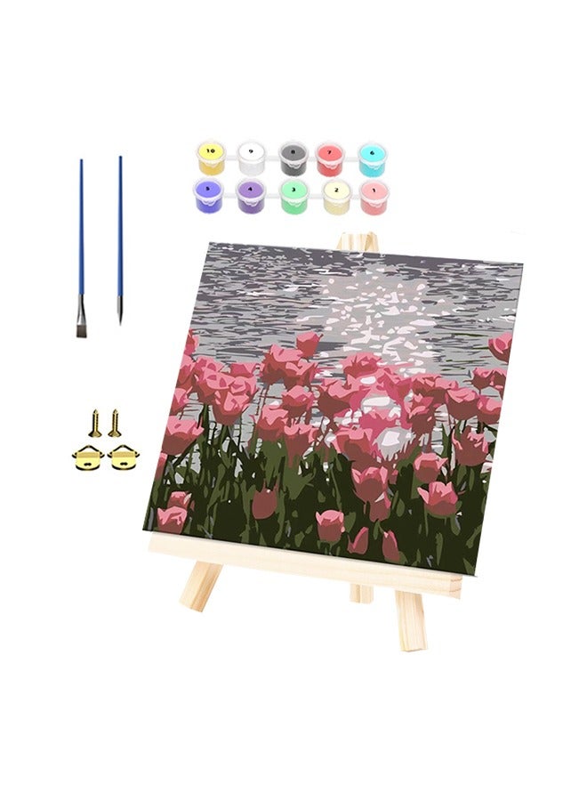 Flower-themed DIY Paint by Numbers Kits, High-quality Oil Painting on Canvas with Brushes and Acrylic Paints, Not Easily Damaged After Long-term Storage  - Image 1