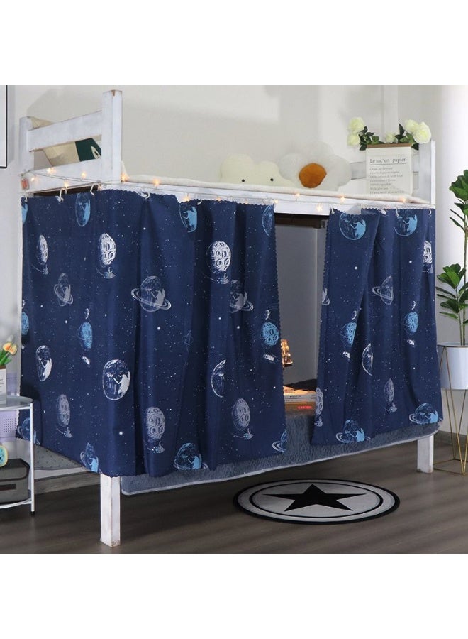 FASHION HOME ستارة سرير بطابقين 2 قطعة قماش مظلل أسود للطلاب الجامعيين في المنزل - Image 3