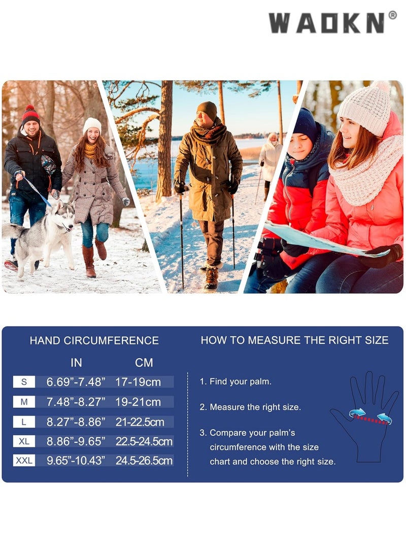 WAOKN Comfortable Warm And Non-slip Design Winter Gloves For Men And Women Touch Screen Gloves Cold Weather Warm Gloves Antifreeze Work Gloves Suitable For Running Driving Cycling Working Hiking  - Image 5