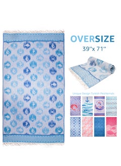 Anemoss Turkish Peshtemal Bath Towel, Large Size 100x180cm, Anchor Pattern Design, 100% Cotton Soft & Quick Dry Material, Versatile Use for Beach, Pool and Bath, Peshtemal Bath Towel  - Image 1