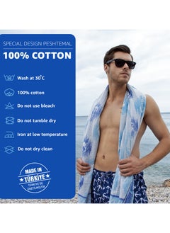 Anemoss Turkish Peshtemal Bath Towel, Large Size 100x180cm, Anchor Pattern Design, 100% Cotton Soft & Quick Dry Material, Versatile Use for Beach, Pool and Bath, Peshtemal Bath Towel  - Image 2